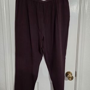 Eileen Fisher Deep Purple Silk Pants
